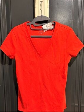 NWT J. Crew Red V-Neck Tee XS